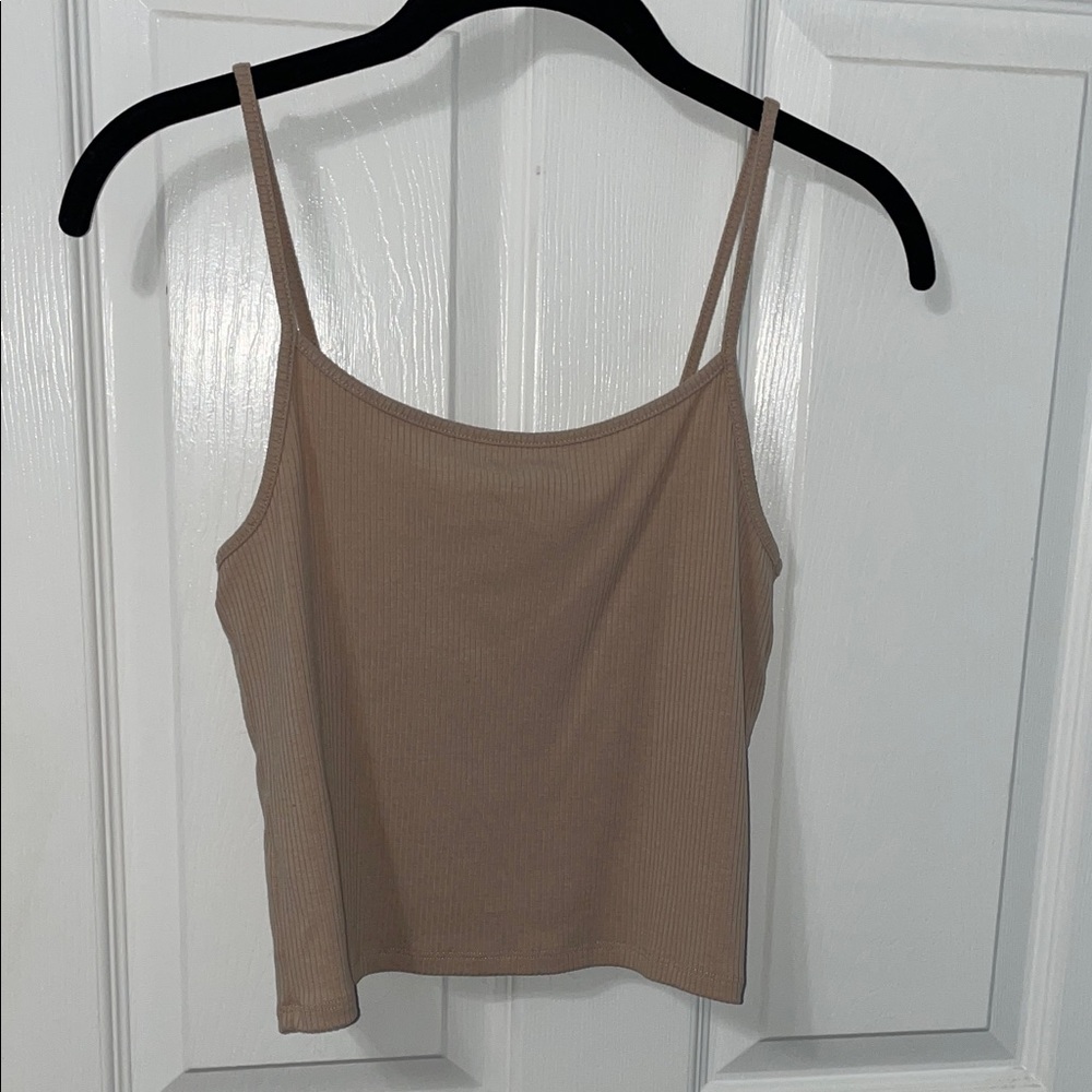 American Eagle Outfitters Tan Ribbed Tank